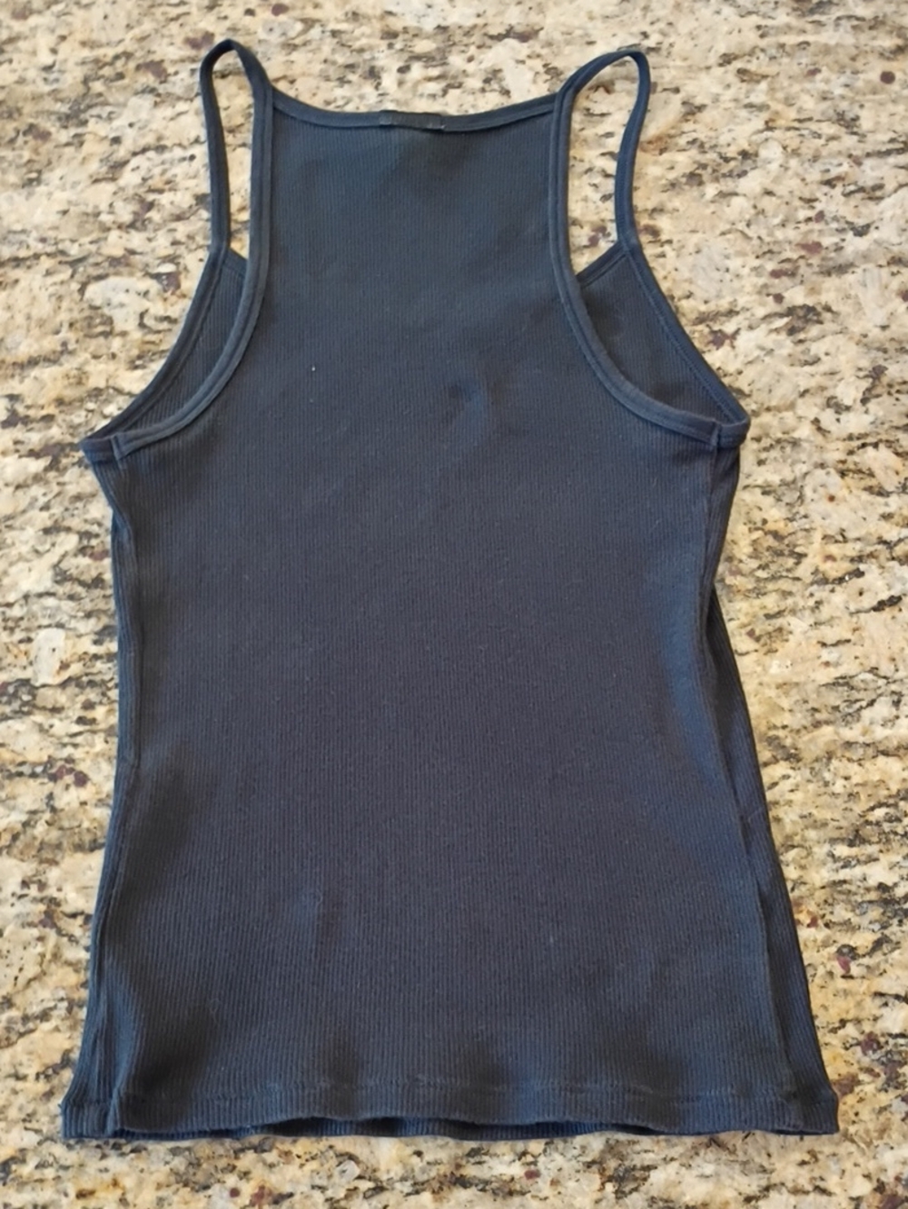Skims Soot Cotton Ribbed Racerback Tank Top - Picture 5 of 6